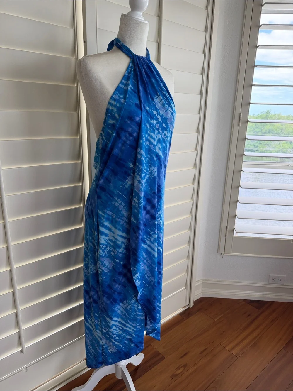VENUS Blue Halter Dress L - Picture 3 of 6